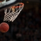 ball under basketball ring