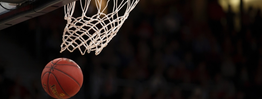 ball under basketball ring