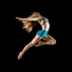 woman jumping and reflex her body